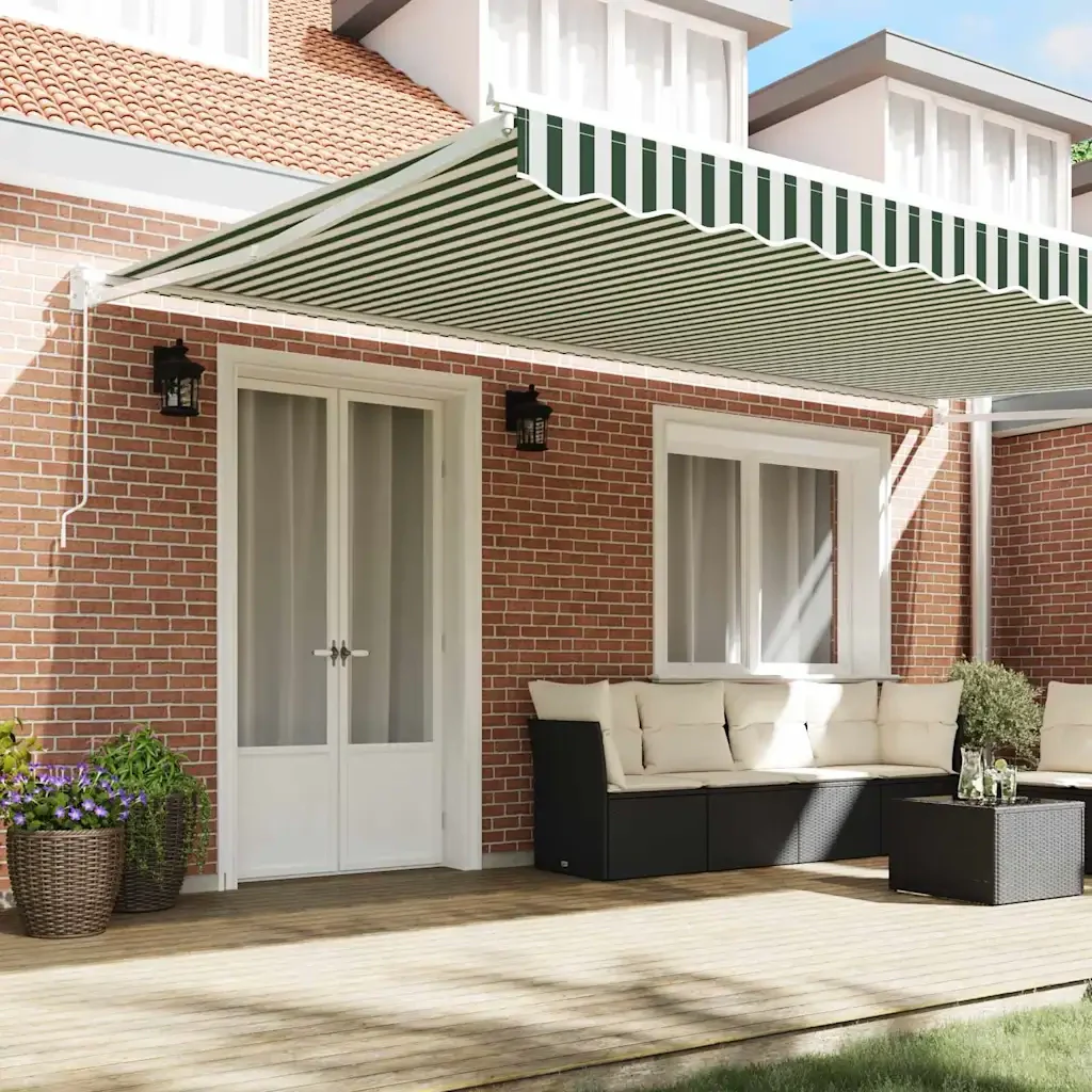 Tenda retrattile Verde e Bianco 500 × 300 cm 3331467 - Image 3
