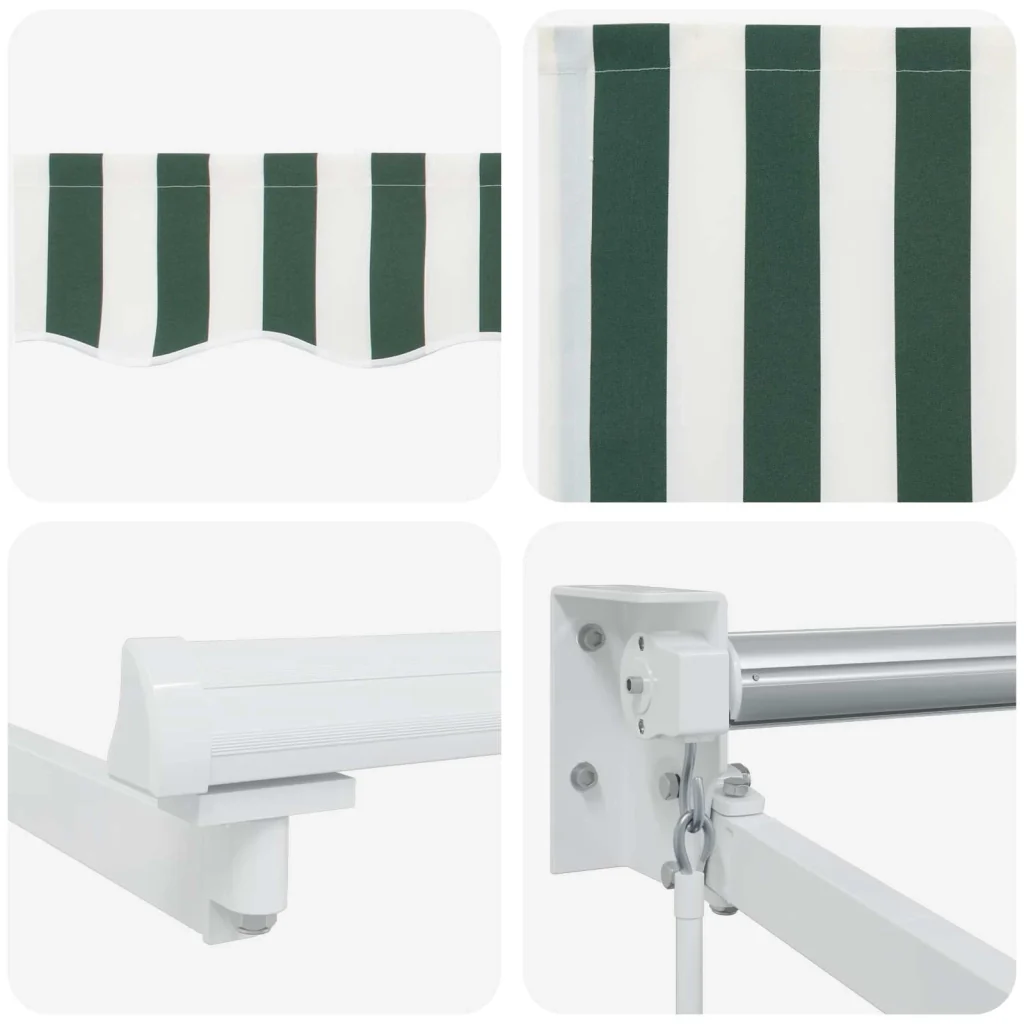 Tenda retrattile Verde e Bianco 3 x 2 m 3418903 - Image 7