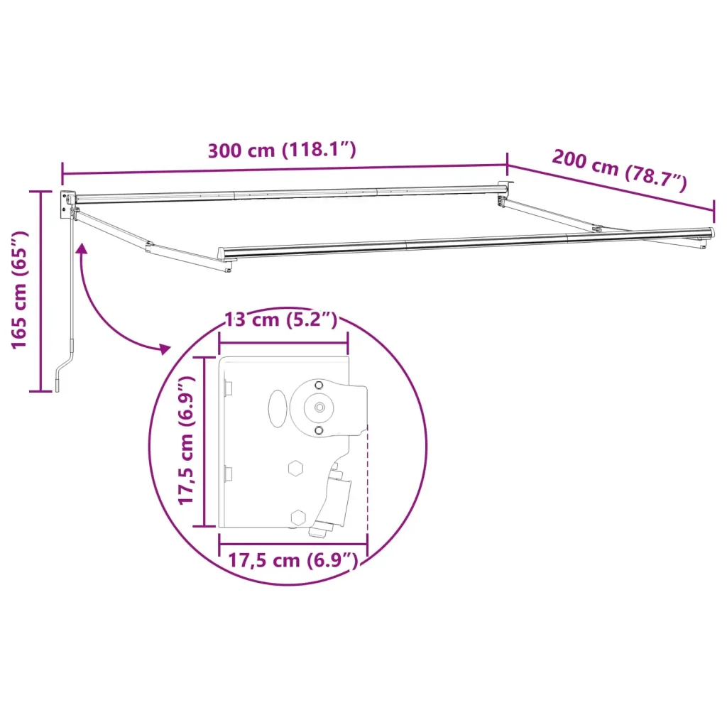Tenda retrattile Verde e Bianco 3 x 2 m 3419055 - Image 10