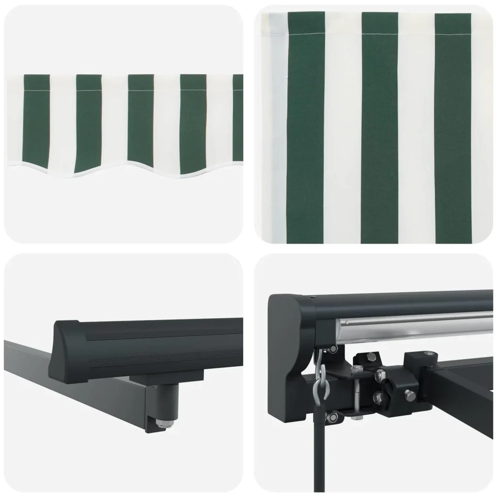 Tenda retrattile manuale Verde e Bianco 3 x 2 m 3420400 - Image 7