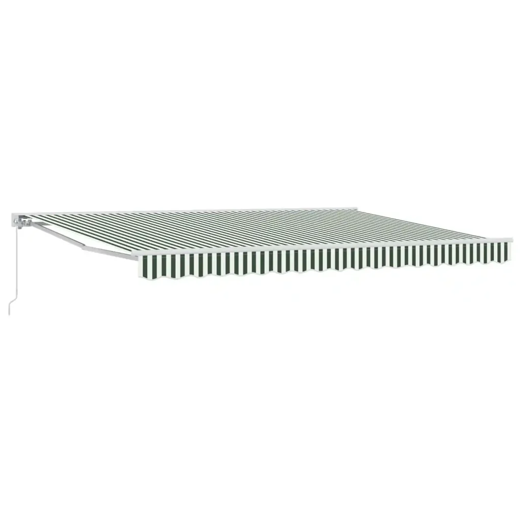 Tenda retrattile manuale Verde e Bianco 5 x 3 m 3420343 - Image 2