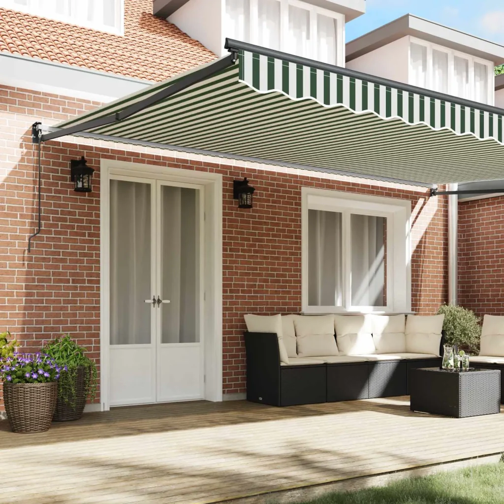 Tenda retrattile Verde 500 × 300 cm 100% Poliestere e Alluminio 3331469 - Image 3