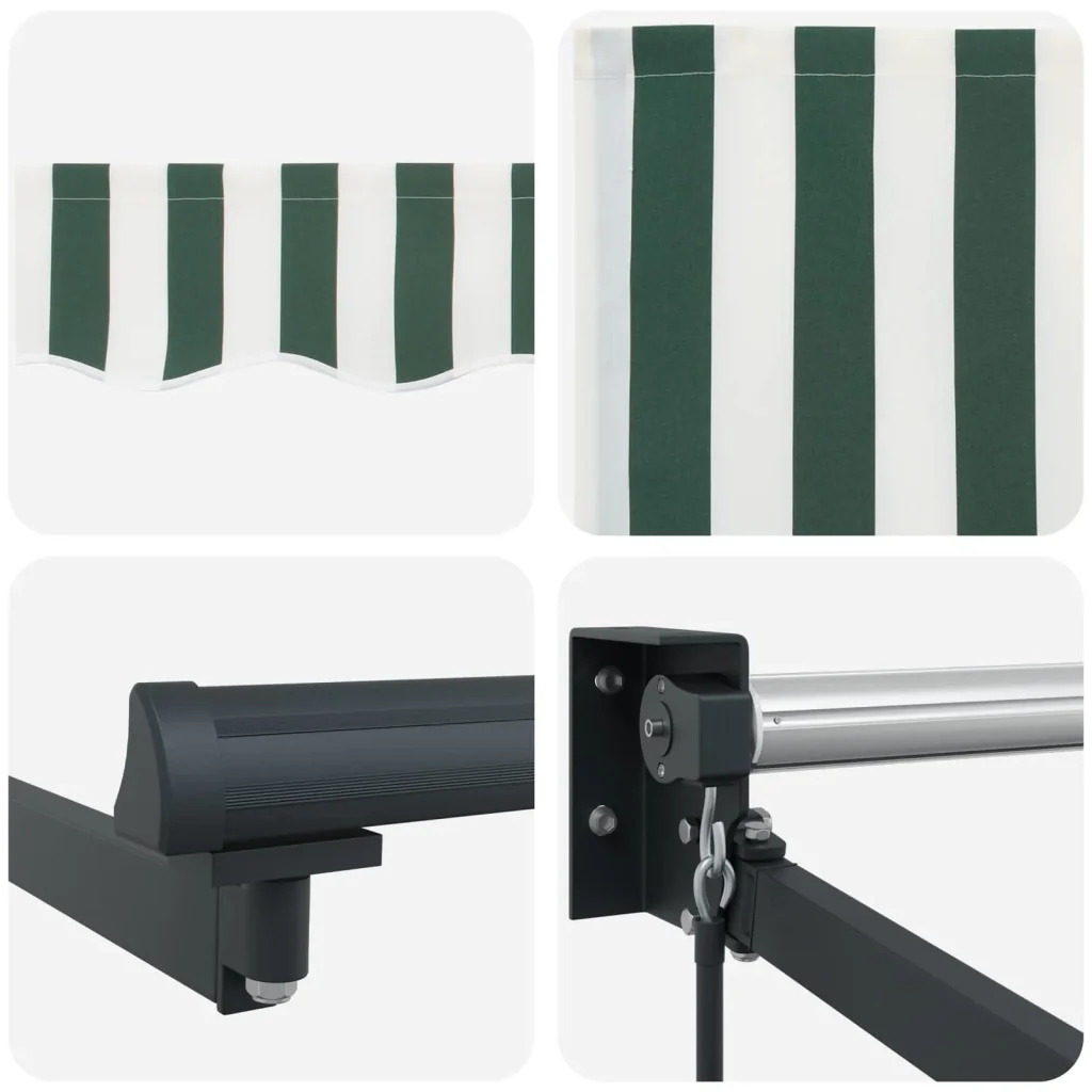 Tenda retrattile Verde 500 × 300 cm 100% Poliestere e Alluminio 3331469 - Image 8
