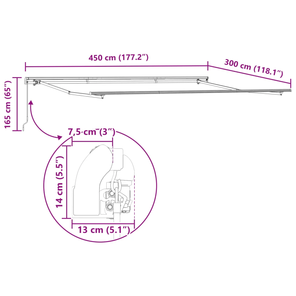 Tenda Retrattile Manuale  Verde e Gialla 450x300 cm - Image 10