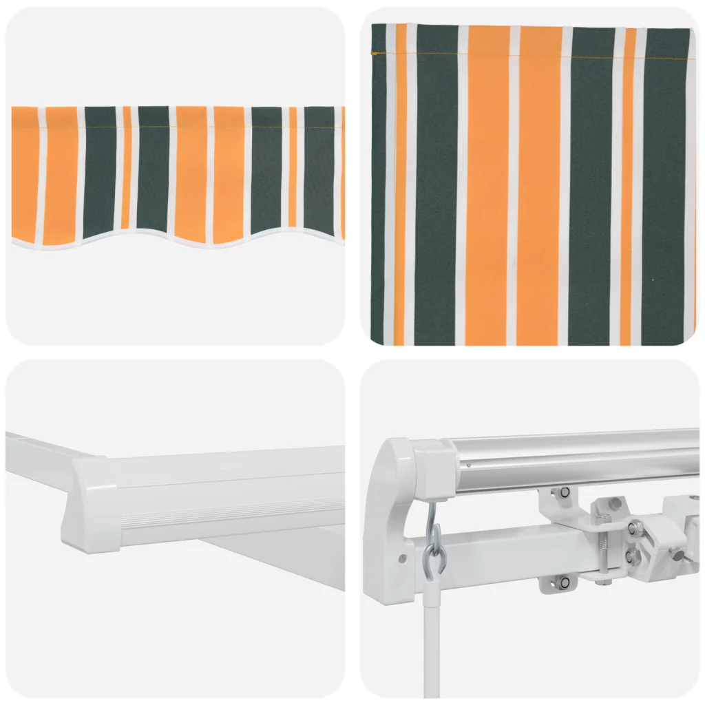 Tenda Retrattile Manuale  Verde e Gialla 450x300 cm - Image 8