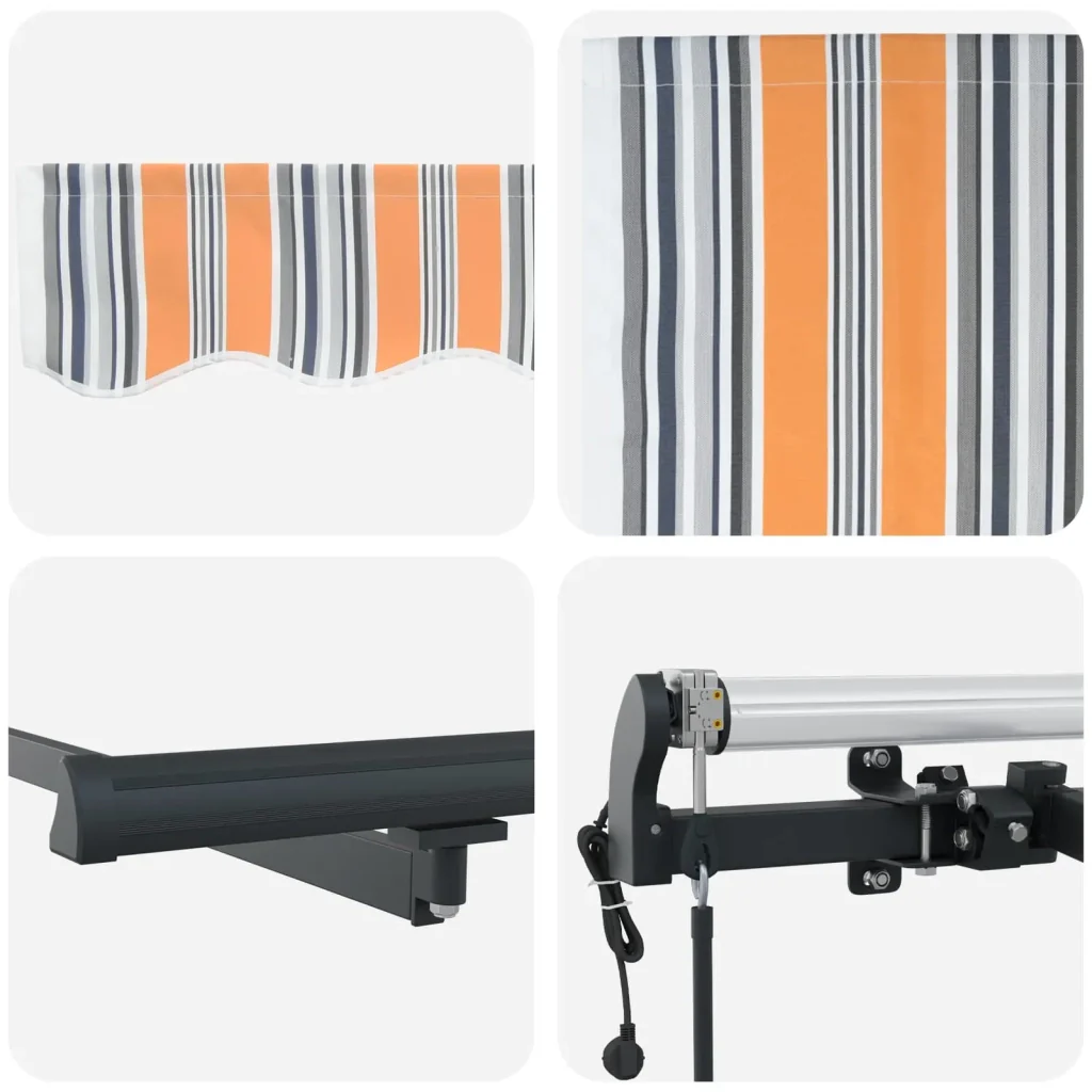 Tenda retrattile Multicolore 600 × 350 cm Tessuto e Alluminio 3331731 - Image 8