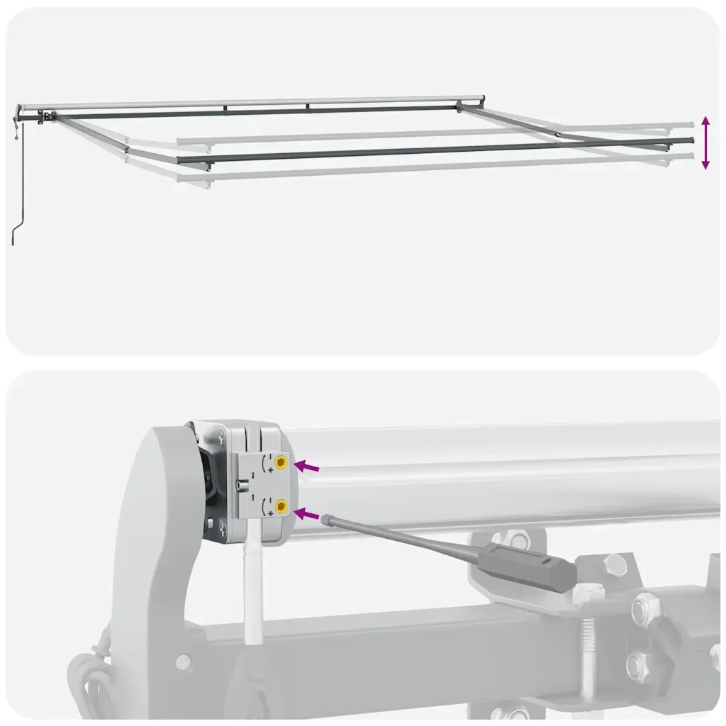 Tenda Sole Retrattile Automatica Antracite e Bianco 500x300 cm 3310240 - Image 9