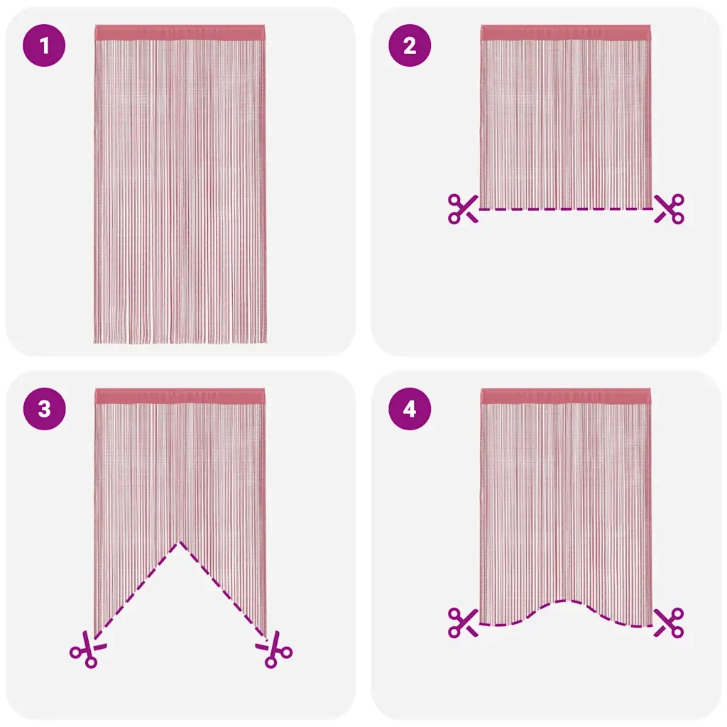 Tende a Filo 2 pz Rosa 100x250 cm 4102041 - Image 6