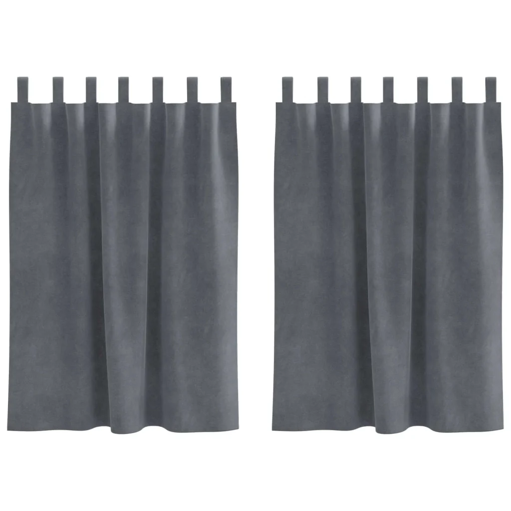 Tende oscuranti 2 pcs Grigio chiaro 140 x 140 cm Velluto 4107293 - Image 2