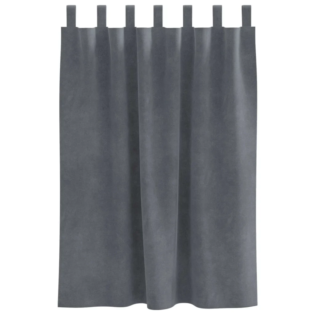 Tende oscuranti 2 pcs Grigio chiaro 140 x 140 cm Velluto 4107293 - Image 4