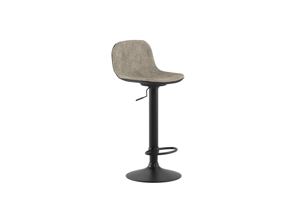 Sgabello Teo con alzata a gas e rivestimento in microfibra beige - Design moderno per penisola o angolo bar - Stones - Image 5