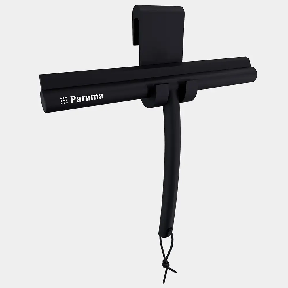 Tergivetro in silicone nero con anima in acciaio inox e gancio per box doccia | Tergi - Image 2