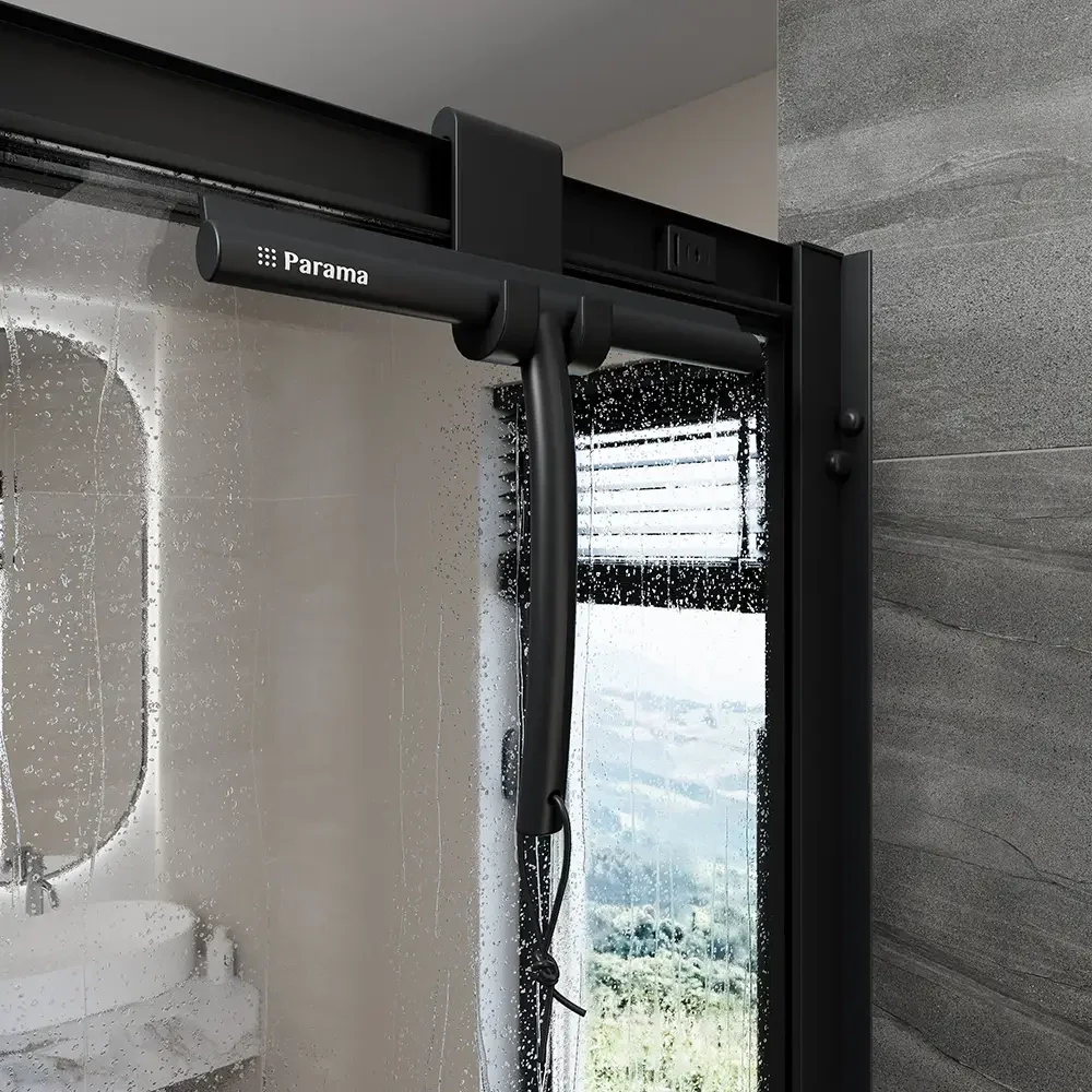 Tergivetro in silicone nero con anima in acciaio inox e gancio per box doccia | Tergi - Image 3