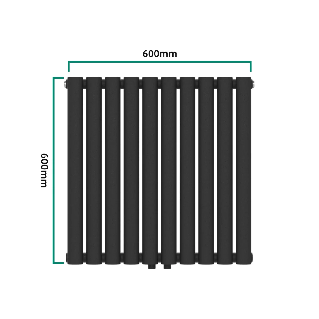 Termosifone Nore ad Acqua Calda Pannello Singolo con Elementi Tubolari 60 x 60 cm Nero [neu.haus] - Image 4