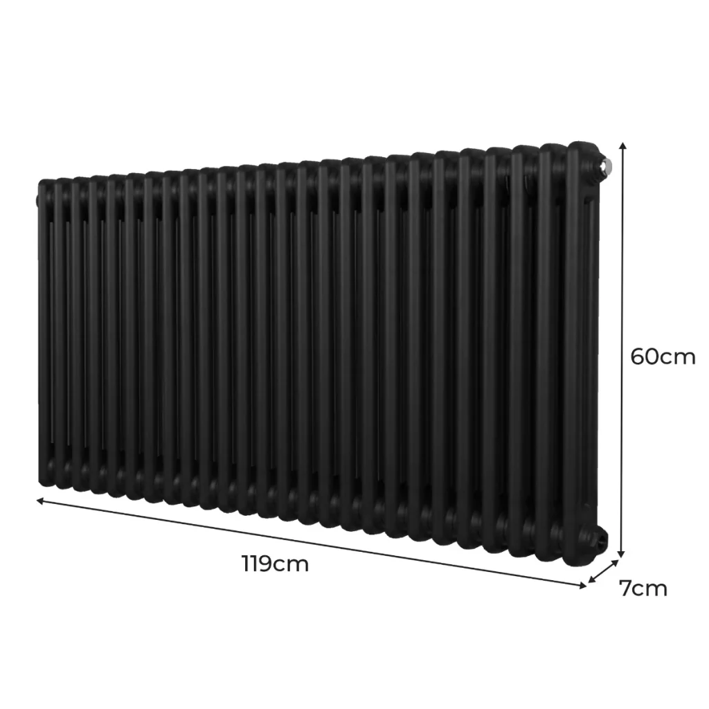 Termosifone Radiatore a 2 colonne per riscaldamento centralizzato Nero 60 x 119cm - Image 8