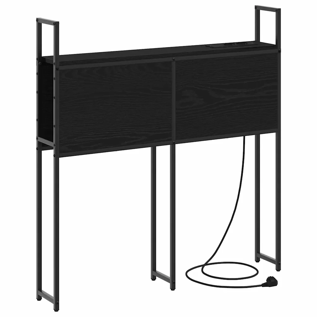 Testiera con Stazione di Carica e Storage Rovere nero 859780 - Image 2