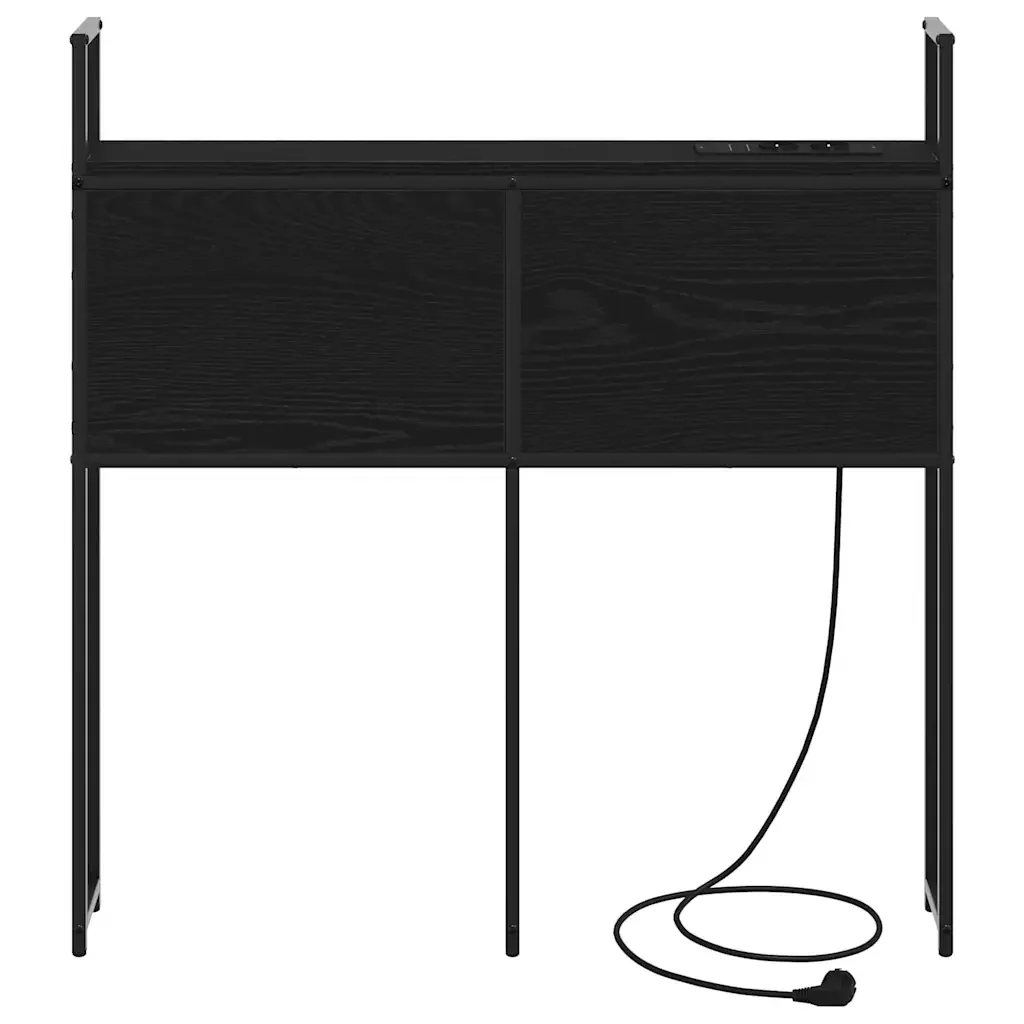 Testiera con Stazione di Carica e Storage Rovere nero 859780 - Image 5