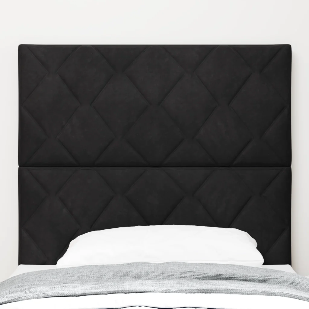 Testata LED Design a Blocchi di Diamante Nera 100 cm Velluto - Image 4