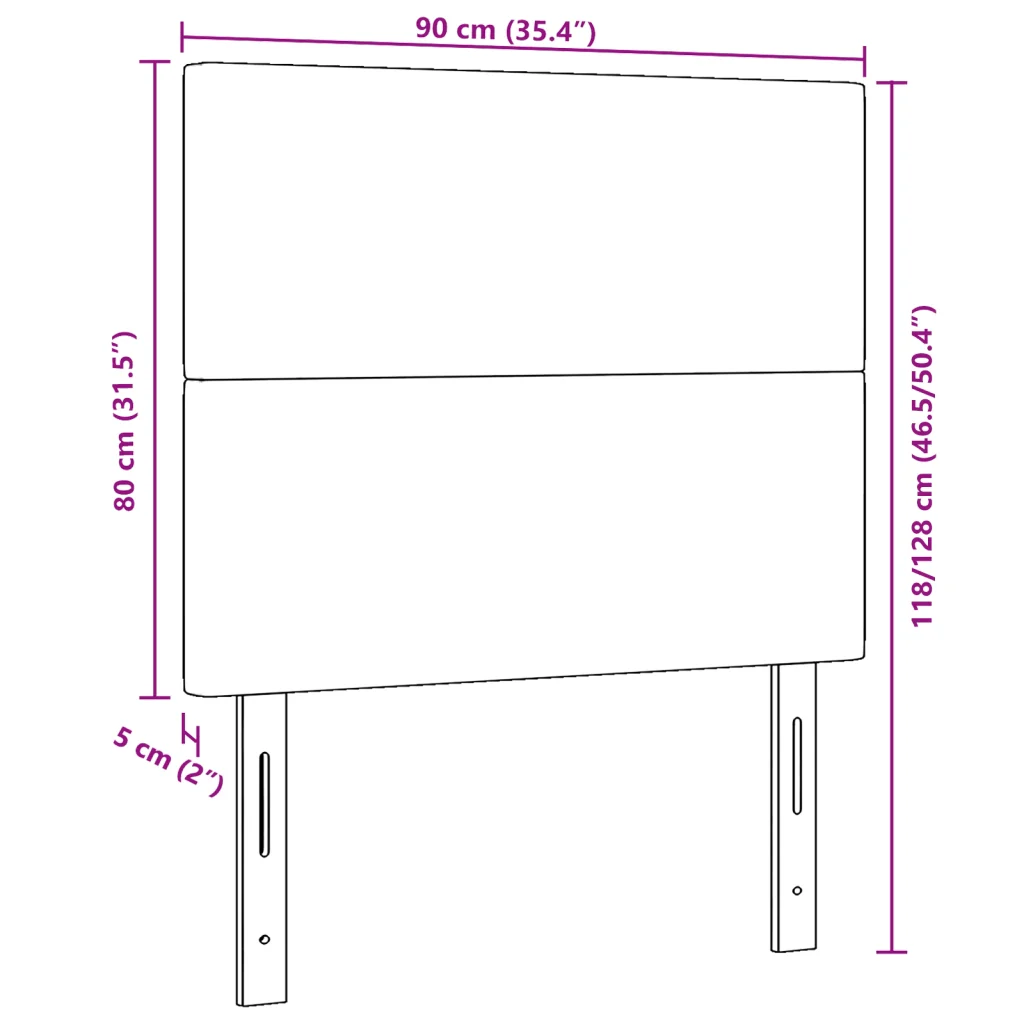Testata LED  in Crema 90 cm in Tessuto Velluto - Image 9