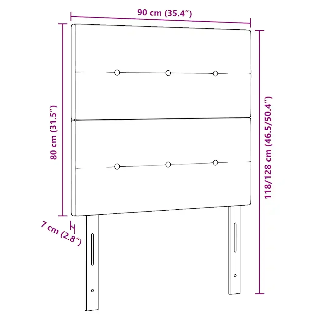 Testiera LED con strisce LED Marrone Scuro 90 cm Tessuto 3338400 - Image 10