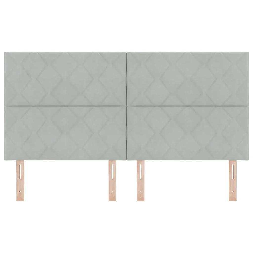 Testiera Grigio chiaro 180 cm Velluto 3337945 - Image 4