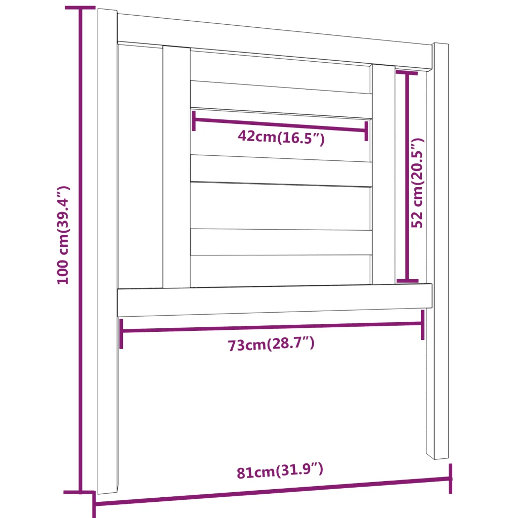 Testiera per Letto ambra 81x4x100 cm in Legno Massello di Pino 818798 - Image 6