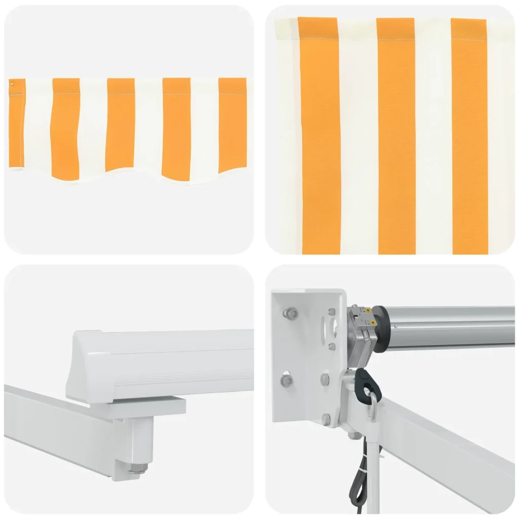 Tettuccio Elettrico Retrattile Giallo e Bianco 3,5 x 2 m - Image 9