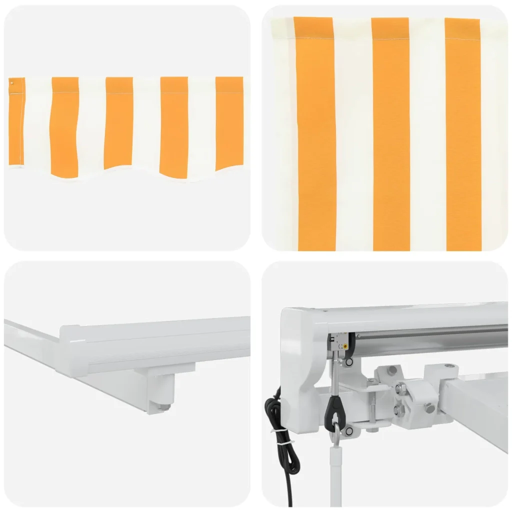Tettuccio Elettrico Retrattile Giallo e Bianco 3,5 x 2 m 3421277 - Image 9