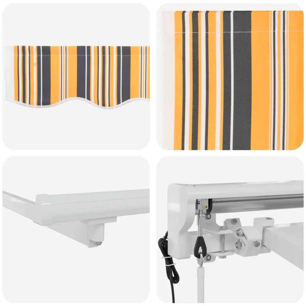 Tettuccio Elettrico Retrattile Giallo, Grigio e Bianco 5 x 3 m - Image 7