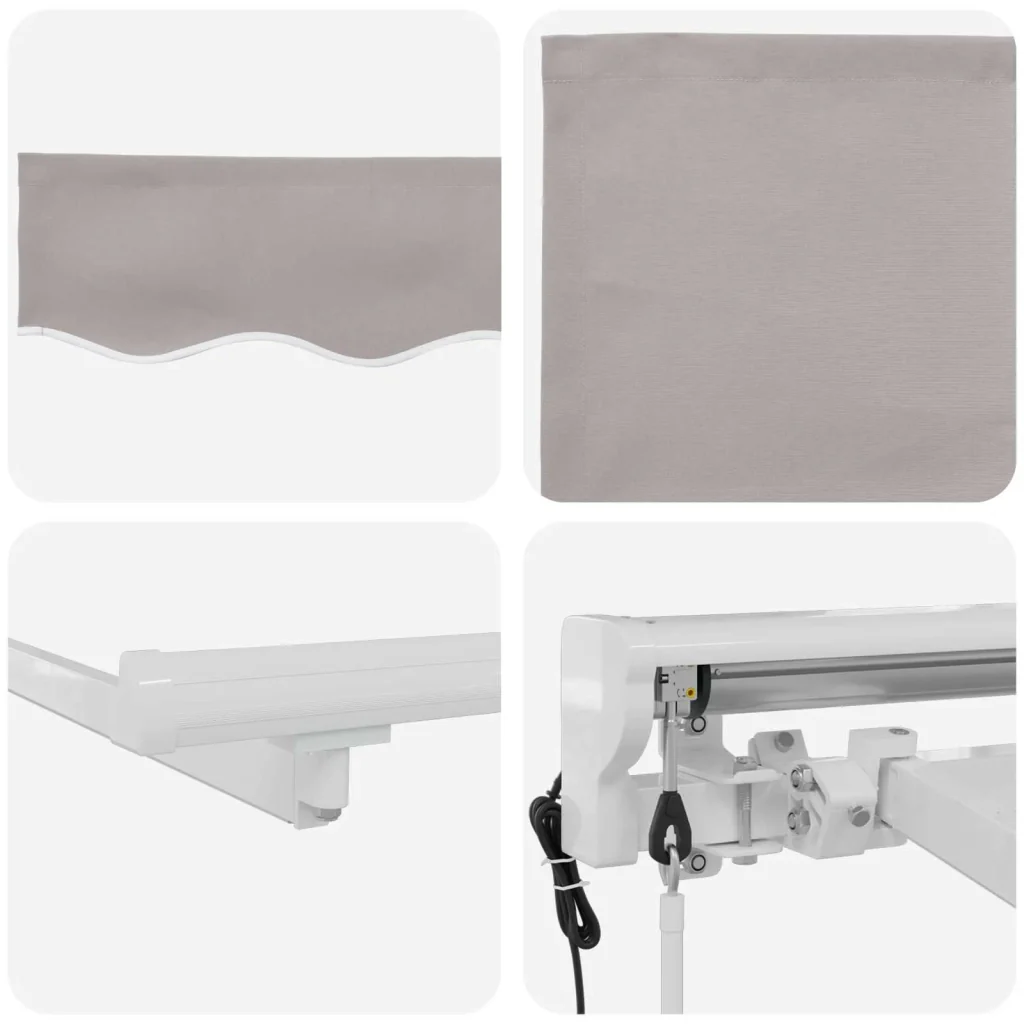 Tettuccio Elettrico Retrattile Grigio chiaro e bianco 3 x 2 m 3421271 - Image 9