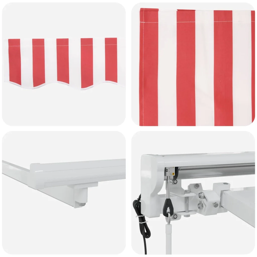 Tettuccio Elettrico Retrattile Rosso e Bianco 4,5 × 3 m - Image 9