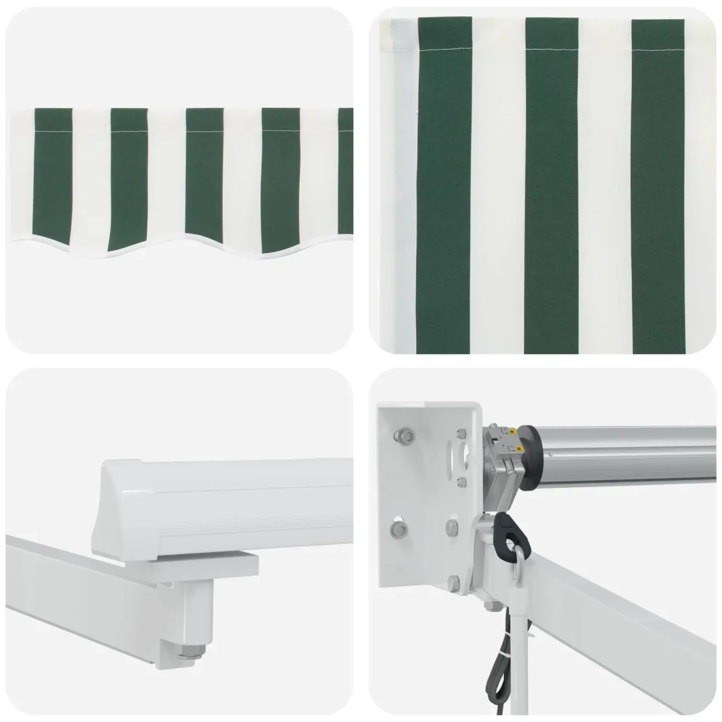 Tettuccio Elettrico Retrattile Verde e Bianco 2,5 x 2 m - Image 9