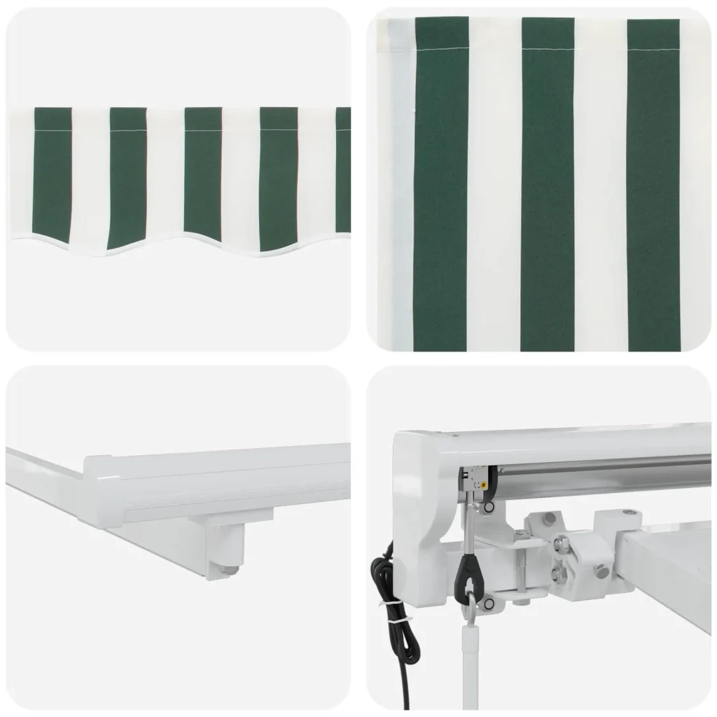 Tettuccio Elettrico Retrattile Verde e Bianco 2,5 x 2 m - Image 9
