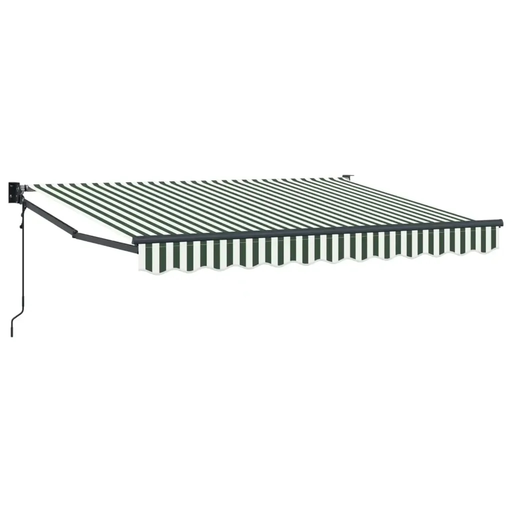 Tenda retrattile Verde e Bianco 3 x 2 m Poliestere e Metallo 3419131 - Image 2