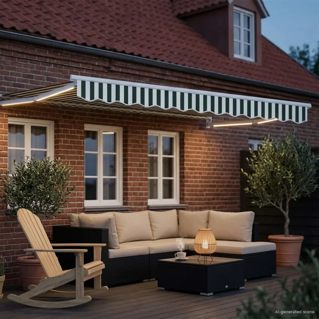 Tettuccio Elettrico Retrattile Verde e Bianco 3 x 2 m 3419549 - Image 3