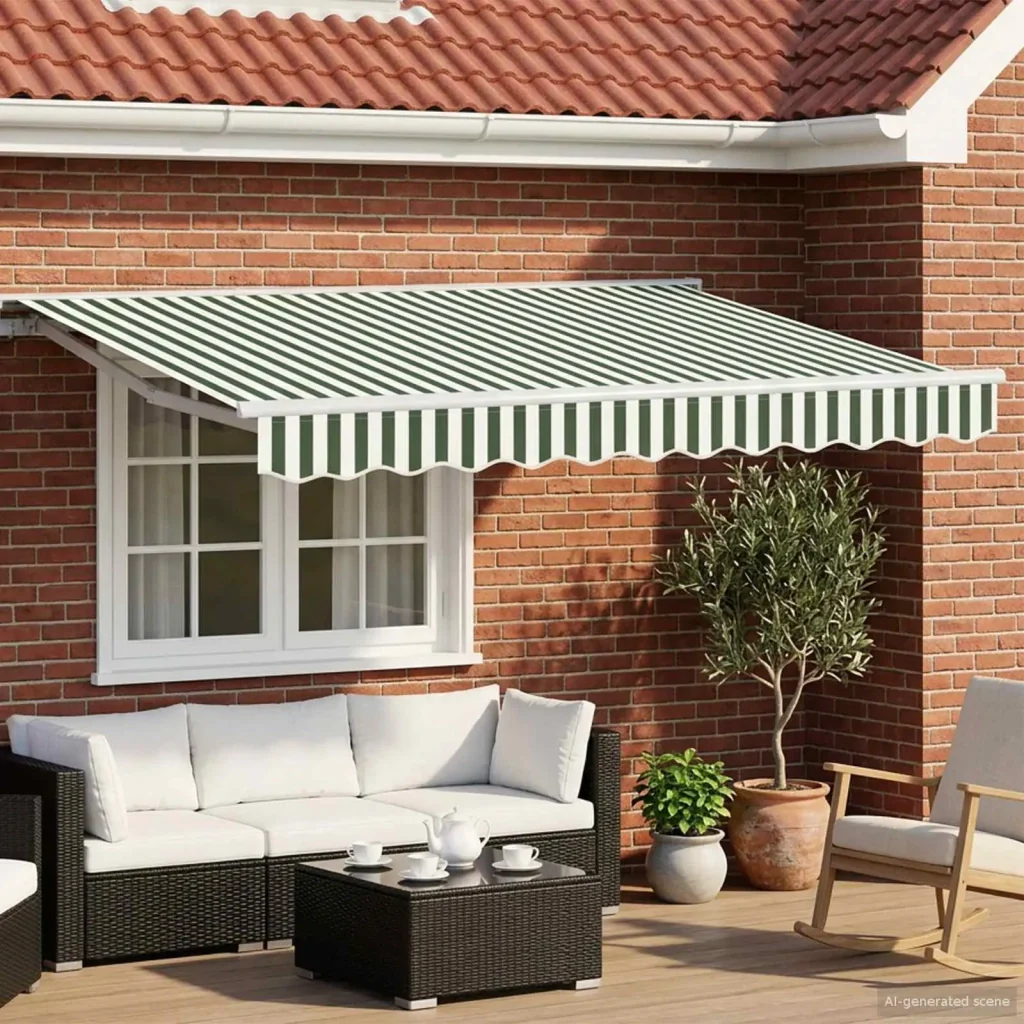 Tettuccio Elettrico Retrattile Verde e Bianco 3 x 2 m 3421730