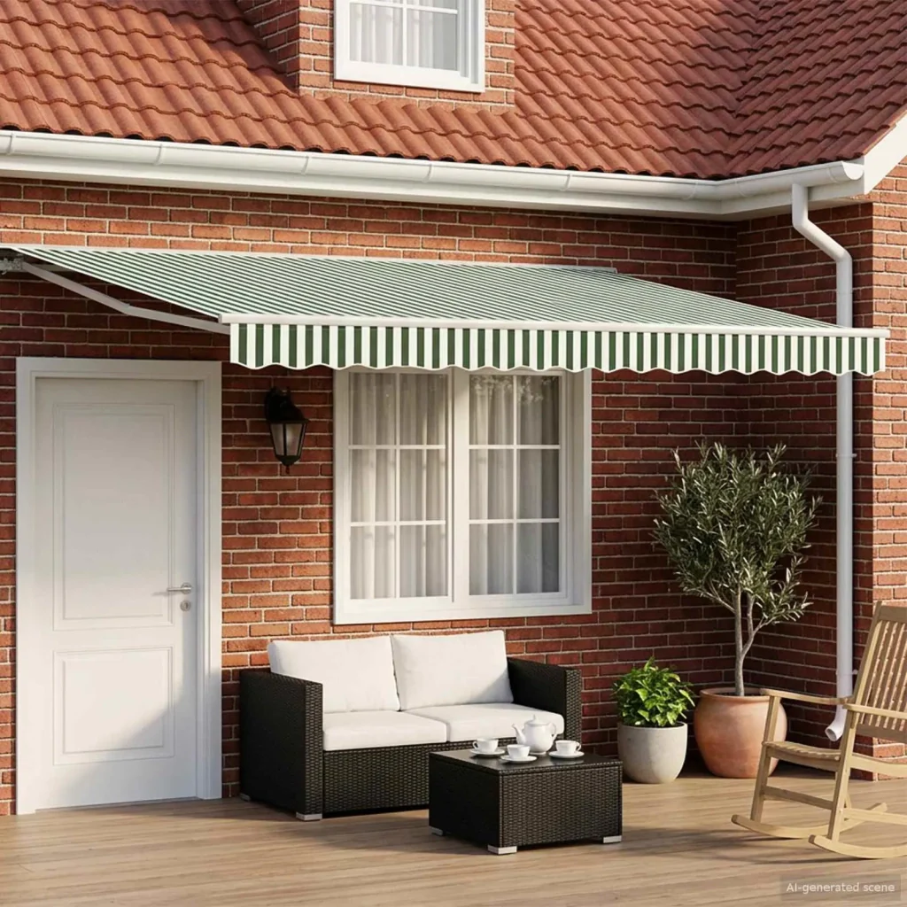 Tettuccio Elettrico Retrattile Verde e Bianco 5 x 3 m 3421901