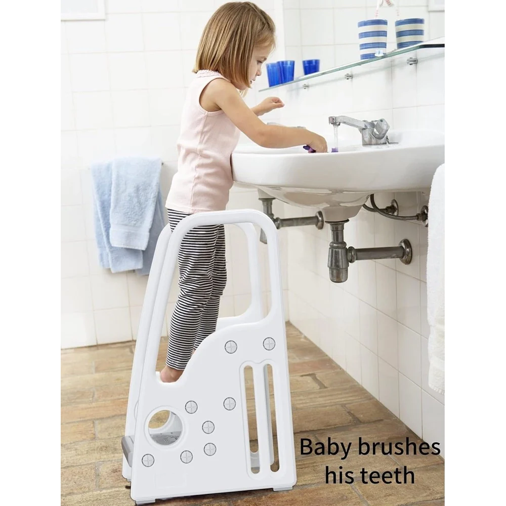 Trade Shop - Sgabello Per Bambini Piccoli Scala A Pioli Per Bagno Cucina Toilette Con Manici - - Image 7