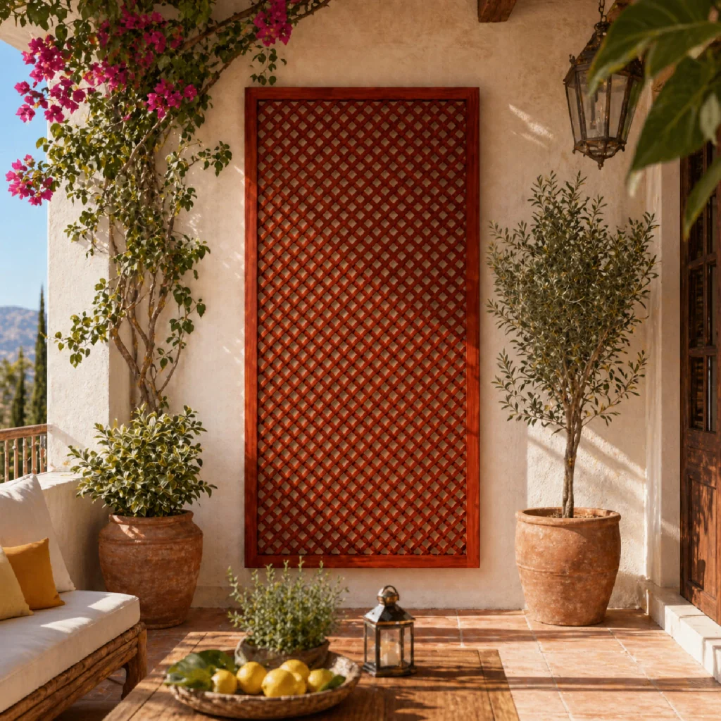 Traliccio Divisorio In Legno Di Pino Per Giardino Balcone E Terrazza Pannello Grigliato Per Piante Rampicanti Schermo Privacy Outdoor Arredo Decorativo 90 x 183 Cm Legno Scuro - Image 5