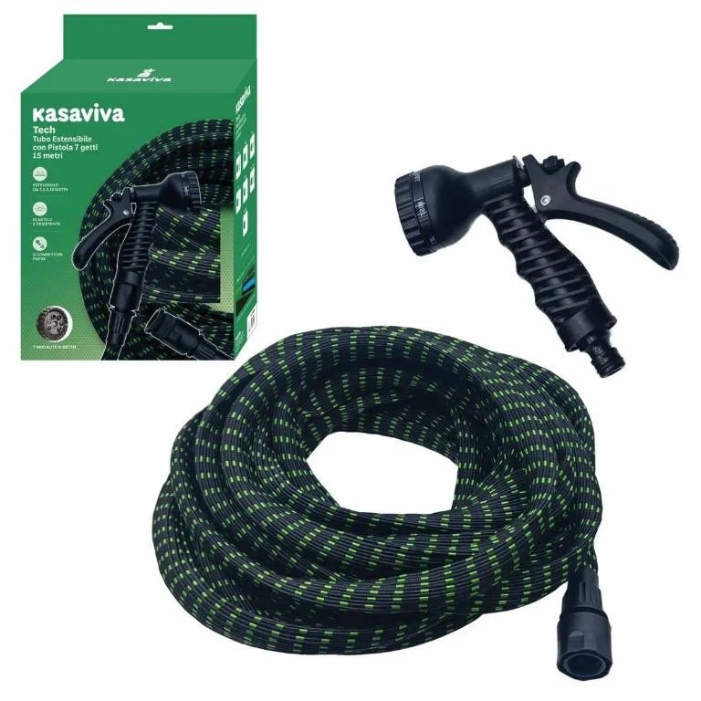 Tubo Irrigazione da Giardino Estensibile Tech + Pistola 15 Metri - Image 2