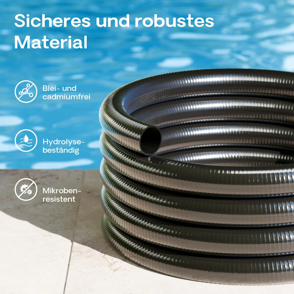 Tubo spiralato per aspirazione, nero, da 10m 38mm (1 1/2") per pompa da laghetto - Image 5