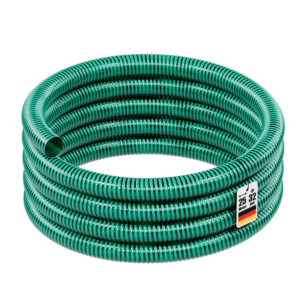 Tubo spiralato per aspirazione, verde, da 25 m Ø 32mm (1 1/4"), per pompe - Made in Europe - Image 9