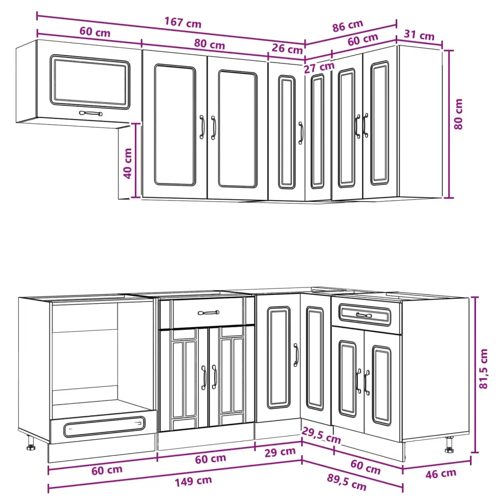 Unità Cucina KALMAR 8 pcs Sonoma grigio Legno ingegnerizzato 3438453 - Image 9