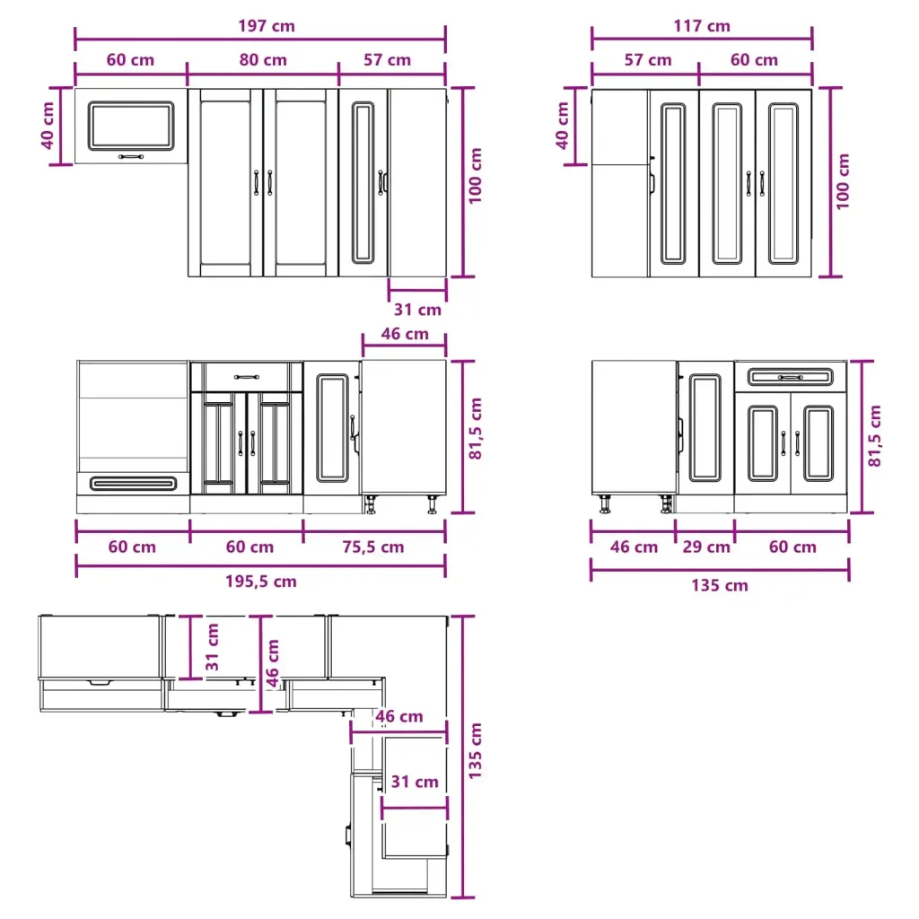 Unità Cucina KALMAR 8 pcs Sonoma grigio Legno ingegnerizzato 3438463 - Image 8