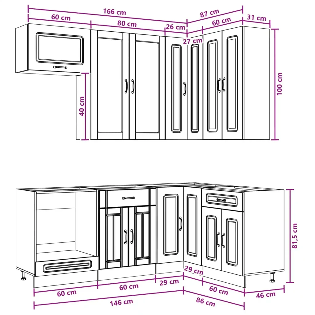 Unità Cucina KALMAR 8 pcs Sonoma grigio Legno ingegnerizzato 3438463 - Image 9
