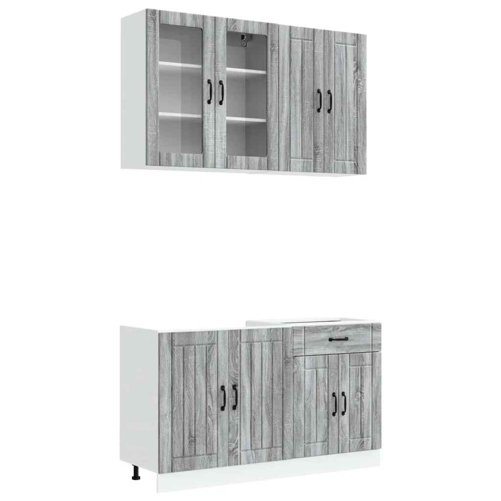 Unità Cucina LUCCA 4 pcs Sonoma grigio Legno ingegnerizzato 3438321