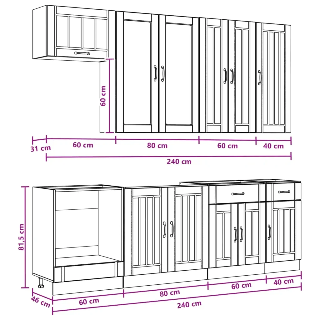 Unità Cucina LUCCA 8 pcs Sonoma grigio Legno ingegnerizzato 3438159 - Image 9