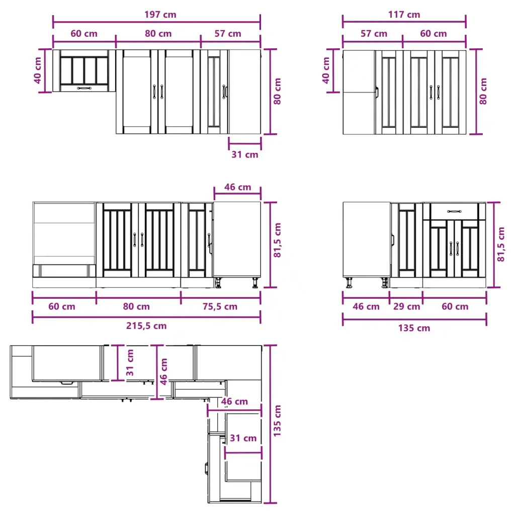 Unità Cucina LUCCA 8 pcs Sonoma grigio Legno ingegnerizzato 3438473 - Image 8