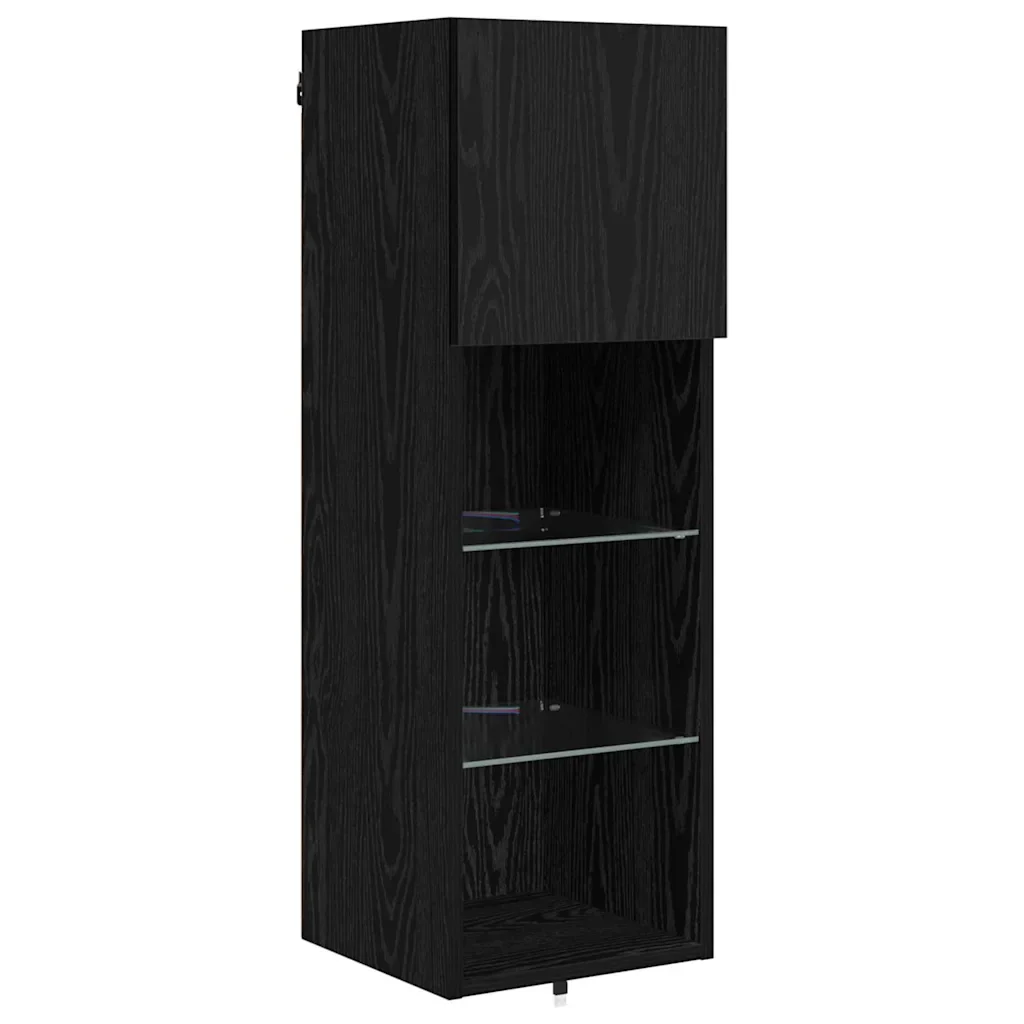 Unità per TV a Muro 4 pcs Rovere Nero Legno multistrato 3402946 - Image 8