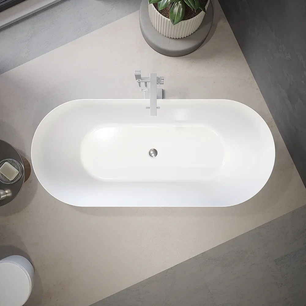 Vasca da bagno freestanding 160cm in acrilico bianco lucido | Atena - Image 3